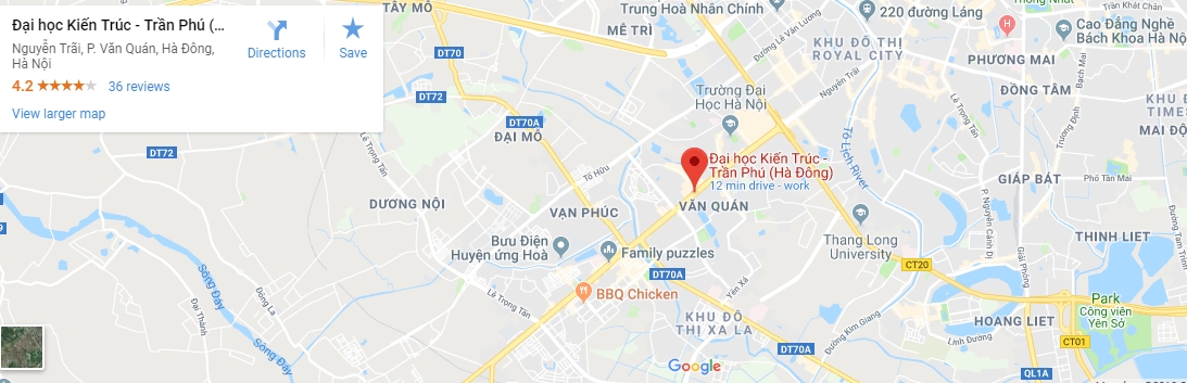 Bản đồ trường Đại học Kiến trúc Hà Nội