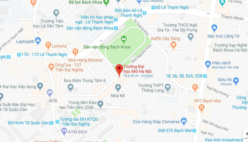 Bản đồ Viện đại học mở Hà Nội
